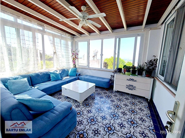 Bodrum Turgutreiste 5+2 deniz manzaralı satılık triplex - Görsel 17
