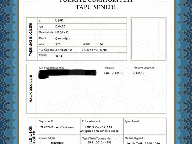 Uşak Banazda Kaplıca yakını Kaçırılmaz Fırsat Arsa - Görsel 6