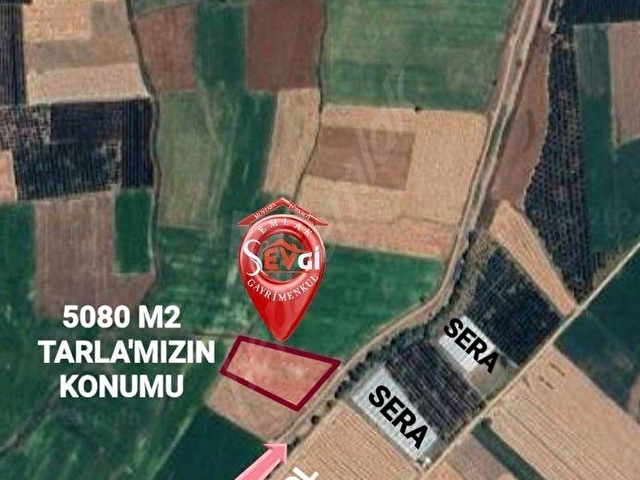 ELMALI IMIRCIKTA YOLA SIFIR, SERAYA UYGUN, YATIRIMLIK 5080 m² SATILIK TARLA