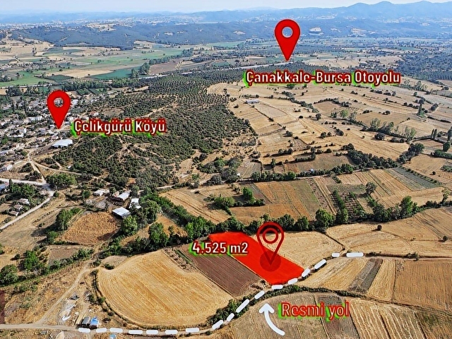 ÇANAKKALE BİGA ÇELİKGÜRÜ MÜSTAKİL SATILIK TARLA - Görsel 2