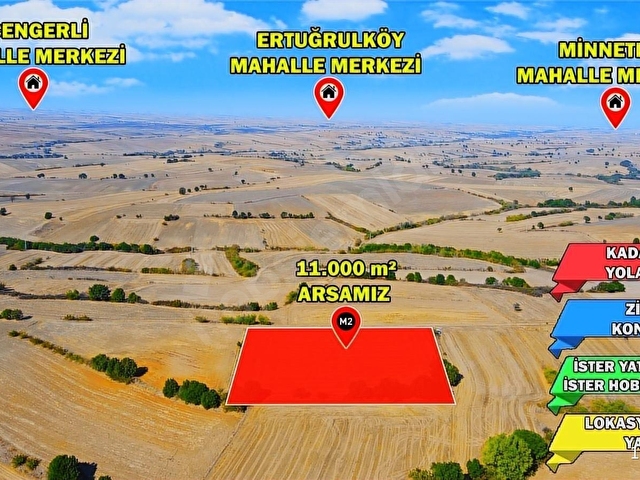 PEHLİVANKÖY TİLKİPINAR MAHALLESİNDE YOLA CEPHE 11.000 M2 TARLA - Görsel 2