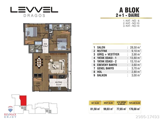 LEVVEL DRAGOSTA SİTE İÇERİSİNDE AKILLI EV SİSTEMLİ 2+1 SATILIK