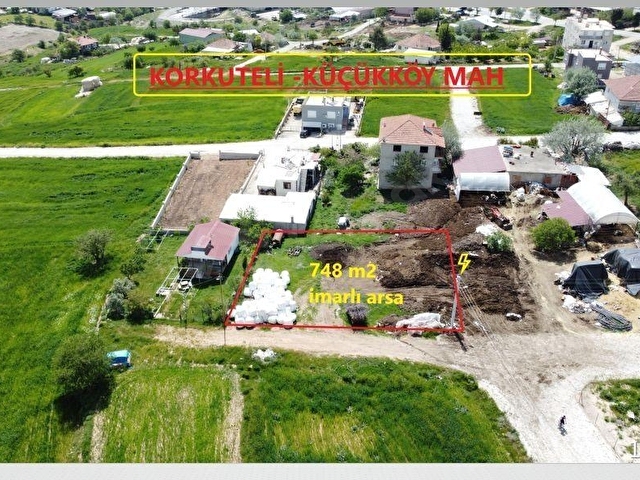 KORKUTELİ KÜÇÜKKÖY MAHALLESİNDE 748 M2 SATILIK İMARLI ARSA - Görsel 3
