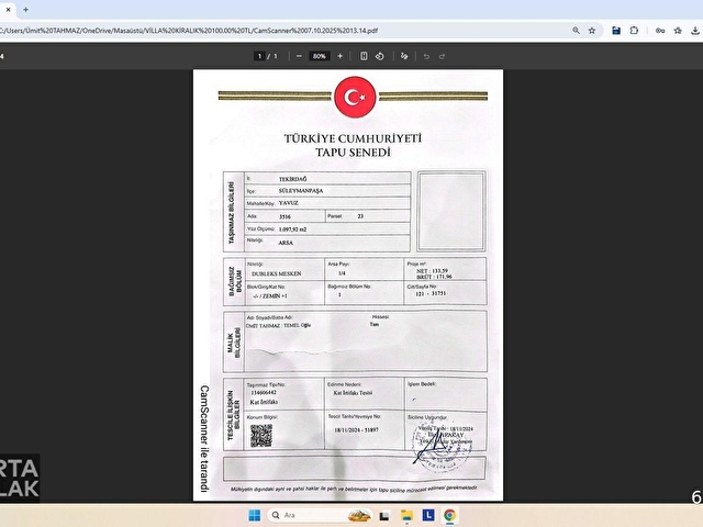 KİRALIK 4 ADET SIFIR VİLLA TAPU SAHİBİ PERTA EMLAK ÜMİT TAHMAZ - Görsel 4