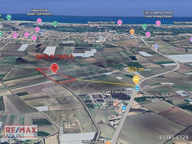 EMİNCELERDE BELEK CD.NE 625 m. SATILIK 523 m² HİSSELİ TARLA - Görsel 6
