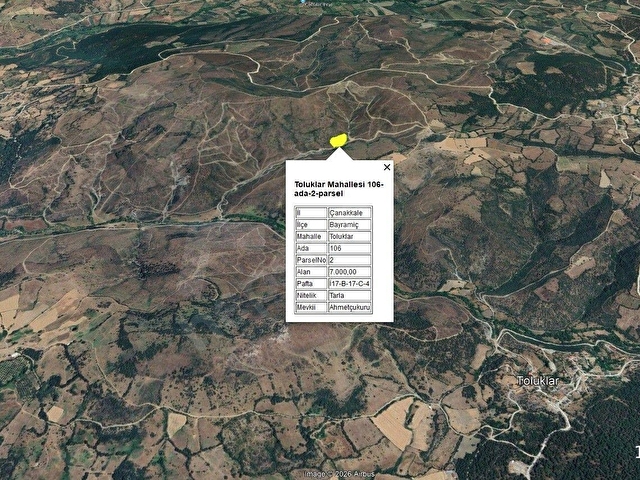 BAYRAMİÇ TOLUKLAR KÖYÜ KAZDAĞLARI YAMACINDA SATILIK FIRSAT TARLA - Görsel 9