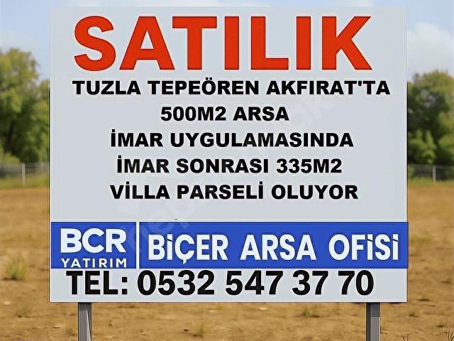 DOĞAN BİÇERDEN Akfıratda 500m2 İmara Giriyor335m2 Villa Arsası