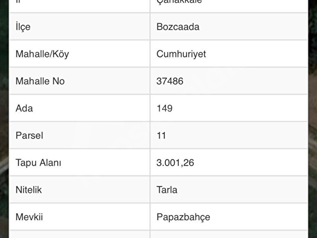 AND EMLAKTAN BOZCAADADA CUMHURİYET MAH PAPAZBAHÇE MEVKİ YOLA 61m CEPHELİ 10055m2 TARLA - Görsel 6
