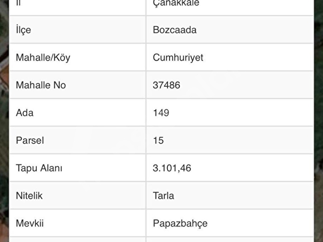 AND EMLAKTAN BOZCAADADA CUMHURİYET MAH PAPAZBAHÇE MEVKİ YOLA 61m CEPHELİ 10055m2 TARLA - Görsel 13