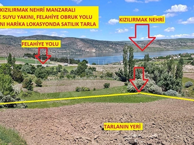 OBRUK 2.848 M2 KIZILIRMAK NEHRİ MANZARALI, TEK TAPU, BAĞ EVİ YAPILIR, KONTEYNER KOYULUR TARLA