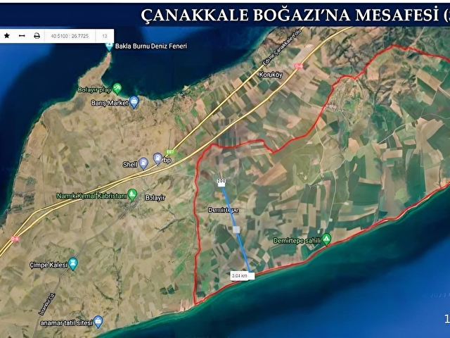 ÇANAKKALE BOĞAZINA 3KM/10.147m² TEK TAPU/DEV YATIRIM FIRSATI - Görsel 2