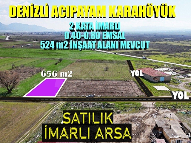 ACIPAYAM KARAHÖYÜKTE 656 M2 2 KATA İMARLI SATILIK ARSA - Görsel 5