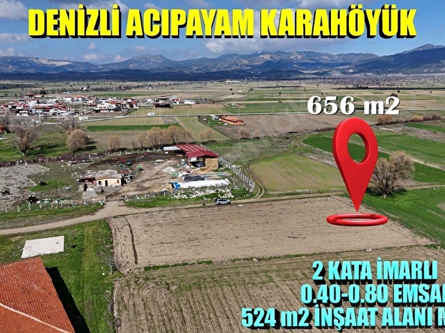 ACIPAYAM KARAHÖYÜKTE 656 M2 2 KATA İMARLI SATILIK ARSA - Görsel 11