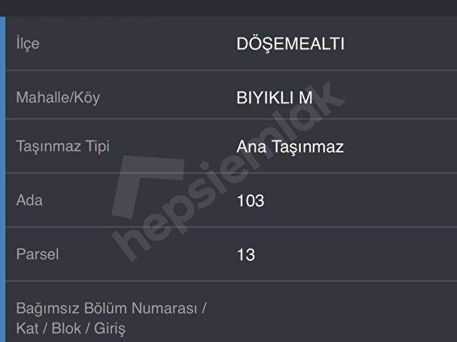 BIYIKLIDA 400 m2 İMARLI KAÇIRILMAYACAK FIRSAT ARSA.