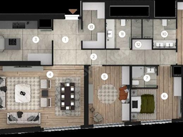 YUVADA PRESTİJLİ BİR YAŞAM İÇİN 5+1 13. KAT 4 BANYO KIŞ BALKONLU - Görsel 2