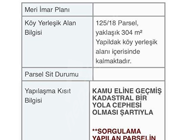 ÇANAKKALE YAPILDAK KÖYÜNDE 303,69 M2 SATILIK ARSA - Görsel 7