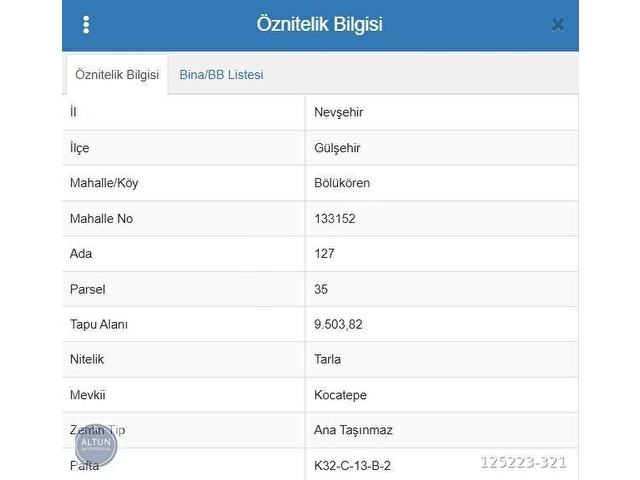 ALTUN EMLAK | GÜLŞEHİR BÖLÜKÖRENDE SATILIK 9.500 M2 TARLA