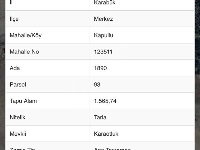 KARABÜK MERKEZ KAPULLU’DA SATILIK TARLA - Görsel 3