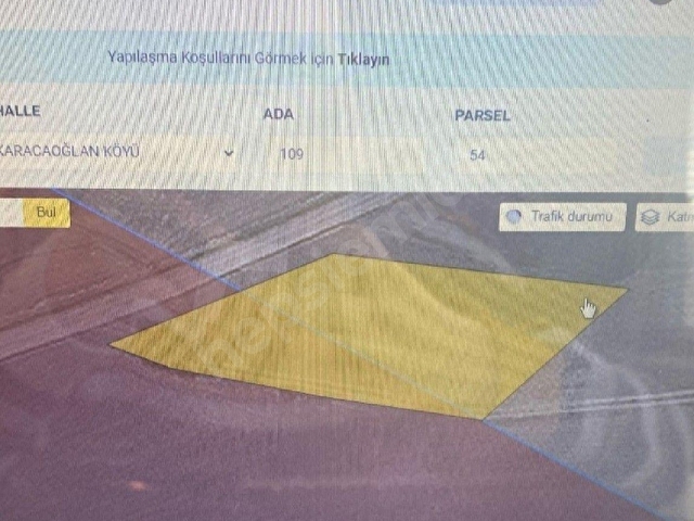 BABAESKİ KARACAOĞLAN MUHTEŞEM ARAZİ YOLA CEPHE YARISI ARSA GEÇİYOR 2680 M2   4 HİSSE - Görsel 2