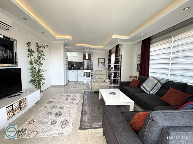 MAHMUTLARDA DENİZ MANZARALI LÜX EŞYALI GENİŞ 1+1 DAİRE - Görsel 14