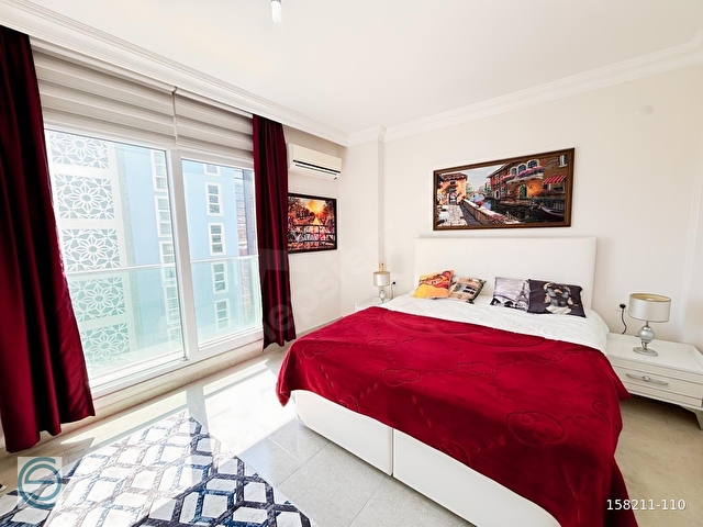 MAHMUTLARDA DENİZ MANZARALI LÜX EŞYALI GENİŞ 1+1 DAİRE - Görsel 30
