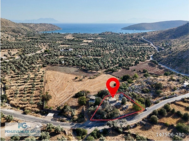 Milas Çökertmede Deniz Manzaralı Tapulu 800m2 Müstakil Taş Ev - Görsel 2