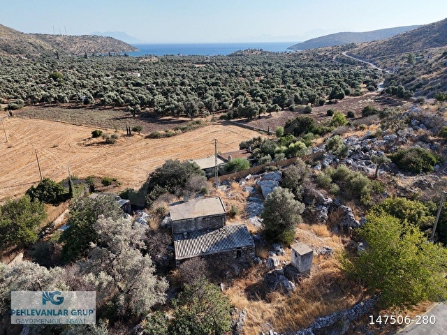 Milas Çökertmede Deniz Manzaralı Tapulu 800m2 Müstakil Taş Ev - Görsel 27