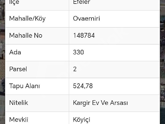 AYDIN OVAEYMİRDE İMARLI ARSA İÇİNDE KÂRGİR EV YÜKSEK EMSALLİ - Görsel 26