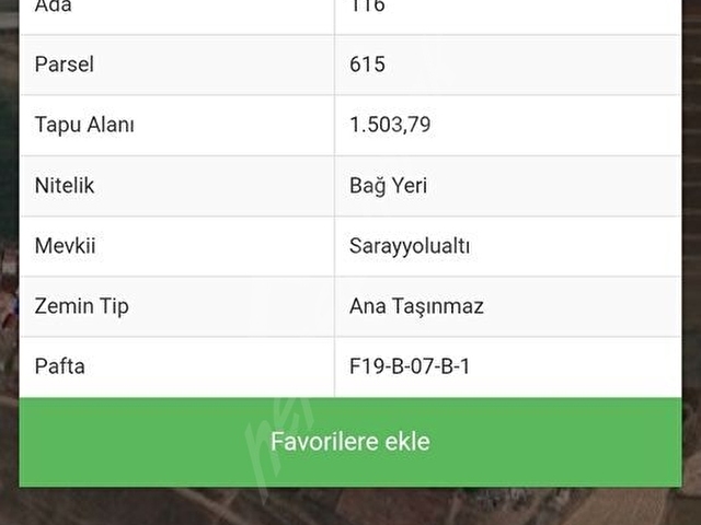 TEKİRDAĞ SARAY YUVALI DA SATILIK MÜSTAKİL TAPU 1503M2 BAĞ YERİ - Görsel 2