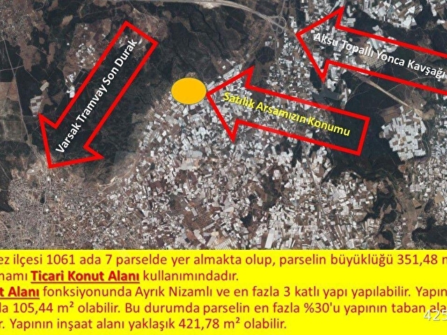 60lık Yol Cepheli Ticari Konut İmarlı 0,90 Emsal Yatırımlık Arsa - Görsel 13