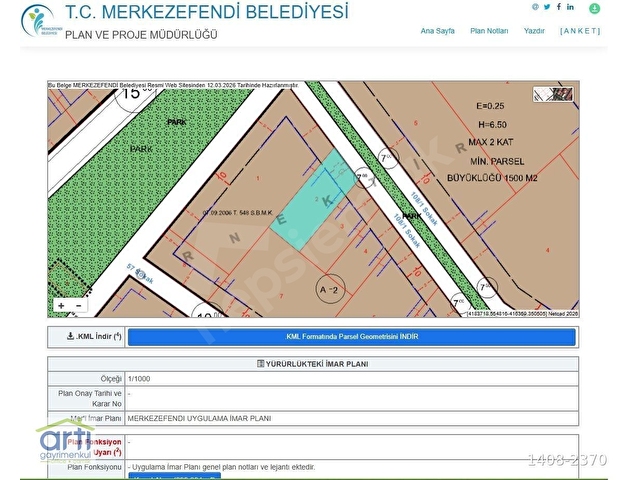 ARTIdan DENİZLİ BEREKETLERde B+2 İMARLI SATILIK KONUT ARSASI - Görsel 2
