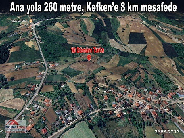 Kandıra Duraklı Mahallesi Ana Yola 260 mt. 10 Dönüm Büyük Parsel