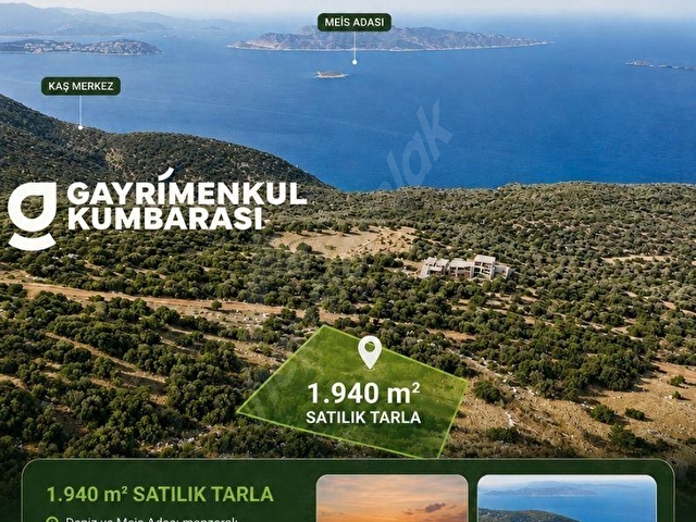 KAŞ SARIBELENDE MEİS VE YARIMADA MANZARALI ARAZİ 1940 M2