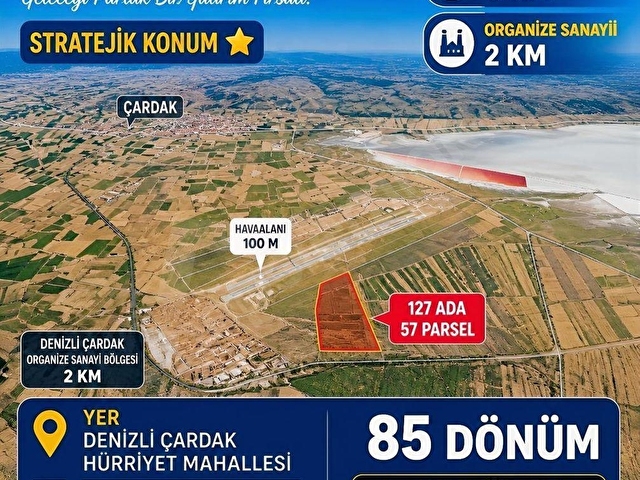 DENİZLİ-ÇARDAK HAVALANI TEL ÖRGÜSÜ DİBİNDE MUHTEŞEM FIRSAT