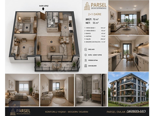 PARSEL GAYRİMENKULDEN MÜKEMMEL KONUMDA SATILIK 2+1 DAİRE