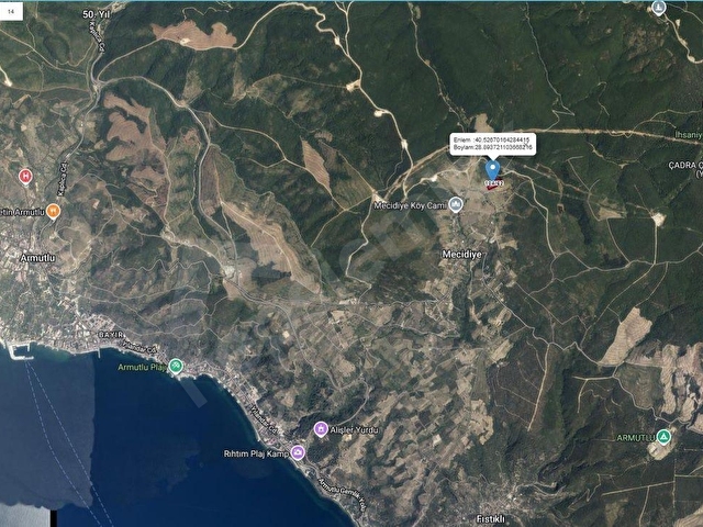Armutlu Mecidiye Köyü Merkezinde 9449 m2 Yola Cephe Satılık Tarla - Görsel 14