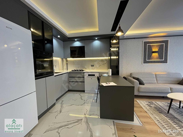 alaçatıdan lüx yapılık eşyalı kiralık 1+1 daire - Görsel 3