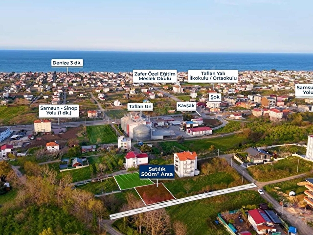 KARADENİZ EMLAKTAN TAFLANDA DENİZ MANZARALI SATILIK 500 M2 ARSA
