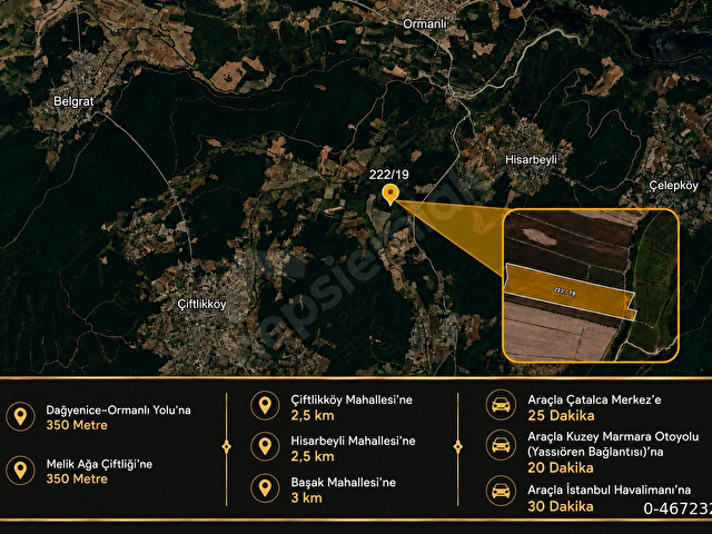 ÇATALCA ÇİFTLİKKÖYDE ÇAP MUVAFAKATNAMELİ YERİ BELLİ 256M² TARLA - Görsel 4