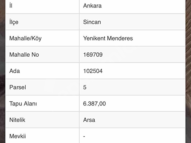 LK GROUP SİNCAN YENİKENT MENDERES SATILIK 666 m2 ARSA