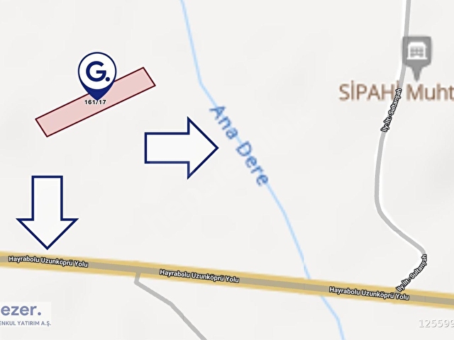 GEZER-Sipahi Köyü 9242m² Ana Yola Yakın Tarıma Uygun İmara Sınır