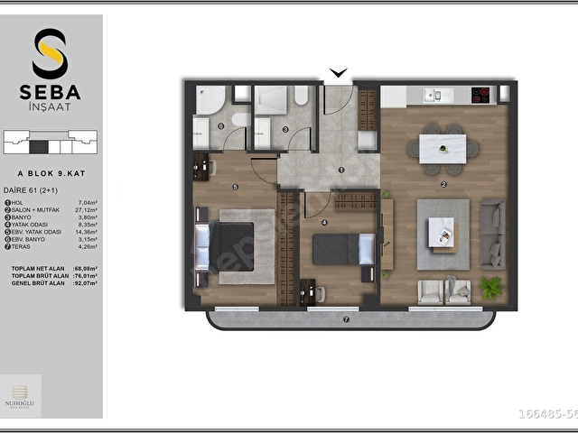 SEBA CASA EVLER KAĞITHANE KİRALIK EŞYALI 2+1 FOR RENT - Görsel 18