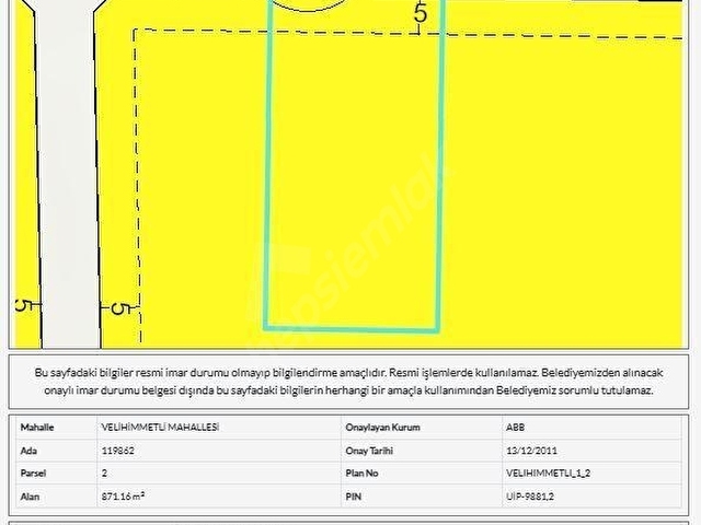 GÖLBAŞI VELİHİMMETLİDE 871M2 KONUT İMARLI SATILIK ARSA - Görsel 2