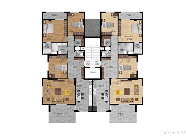 YİĞİTPARK ZİRVE SATILIK 3+1 ULTRA LÜKS DAİRE - Görsel 20
