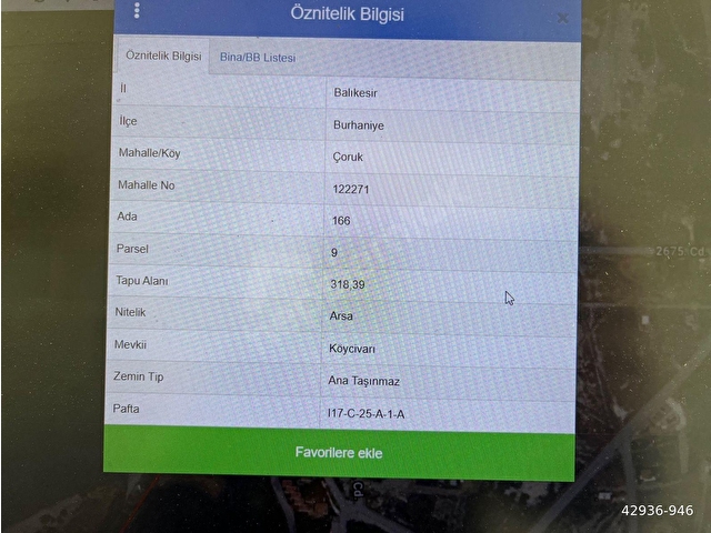 Burhaniye Çorukta 318 m2 Denize 200 mt. Satılık Arsa - Görsel 3