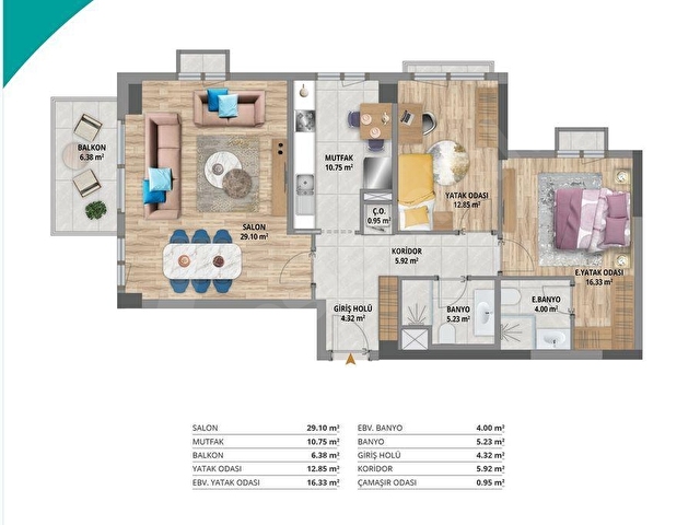 BAHÇEŞEHİR BUTİK PANORAMA KISA KATLI 2+1 KİRALIK DAİRE - Görsel 21