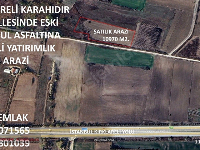 KIRKLARELİ KARAHIDIR MAHALLESİNDE YOLA CEPHELİ ŞEHRE YAKIN HER TÜRLÜ YATIRIMA UYGUN SATILIK ARAZİ