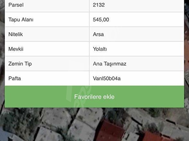 BOSTANİÇİNDE SATILIK 545 M² ARSA