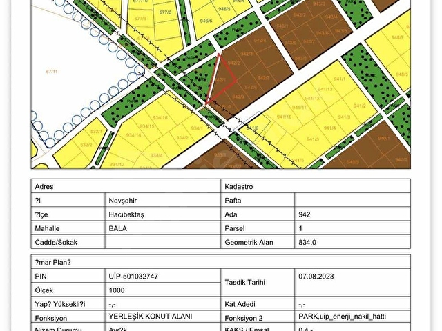 ALTUN EMLAK | HACIBEKTAŞ BALADA SATILIK 834 M2 ARSA - Görsel 2