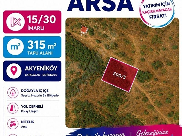 DİDİM AKYENİKÖY BALOVA’DA 15/30 VİLLA İMARLI UYGUN FİYATLI YATIRIMLIK ARSA